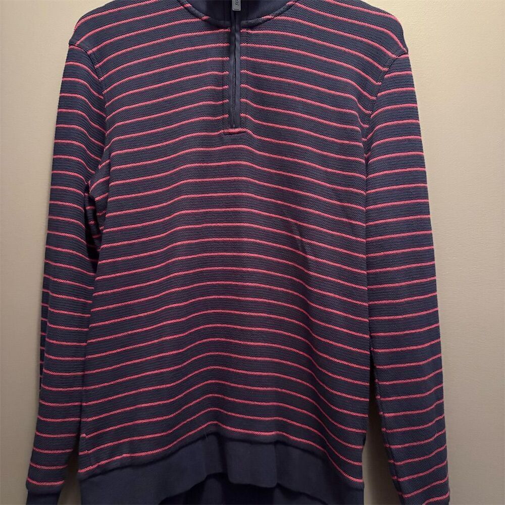 Jos. A. Bank 1905 Men's Striped 1/4 Zip Pullover Sweater Size M